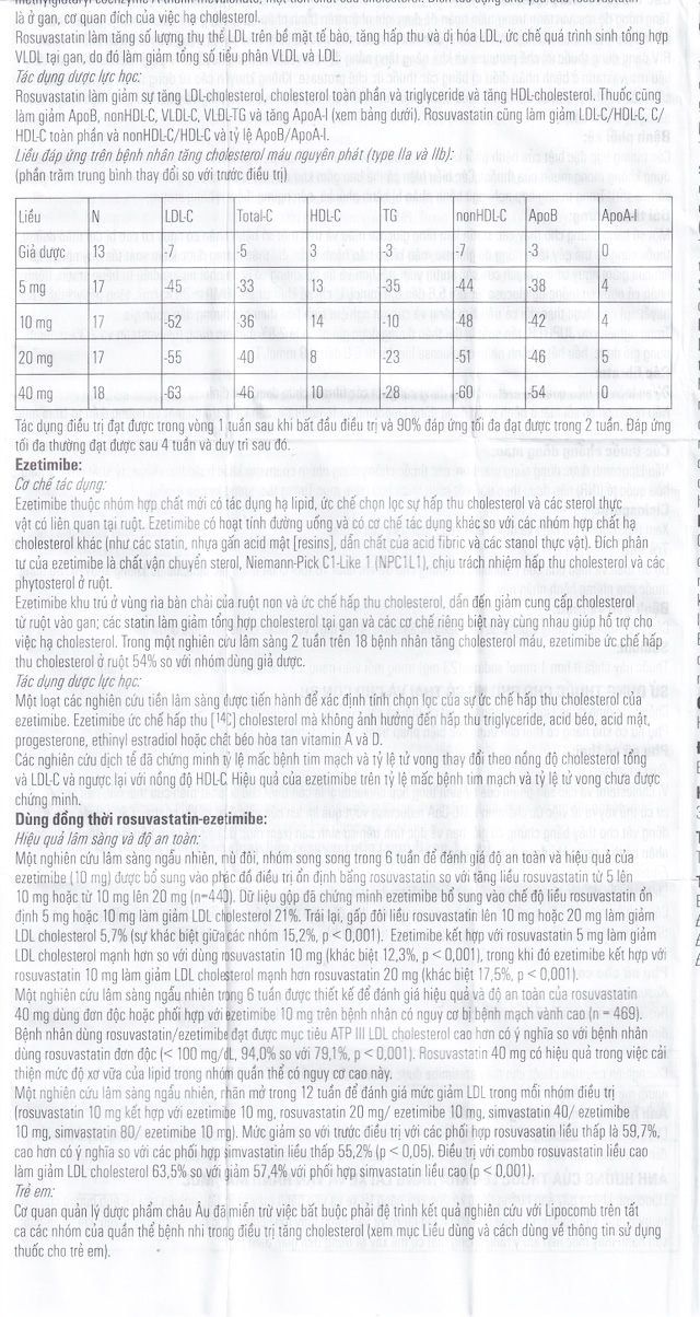 Lipocomb 10mg/10mg điều trị tăng cholesterol máu nguyên phát (3 vỉ x 10 viên) - 15